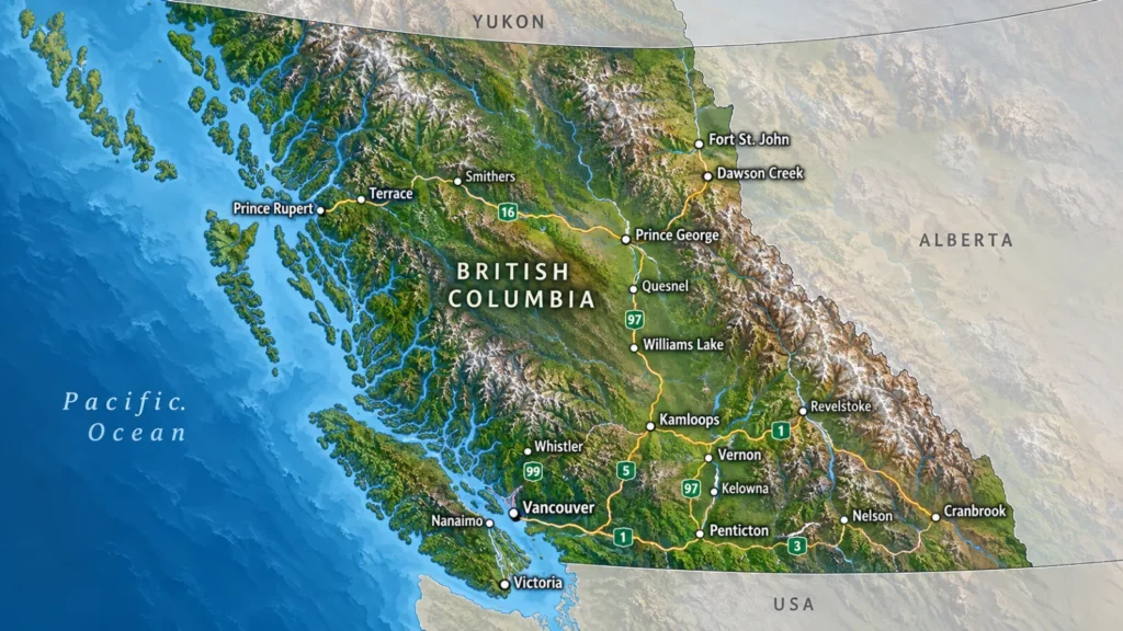 Map of British Columbia